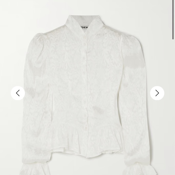 NWT Batsheva Grace Blouse in White Jacquard Size 6 - Picture 4 of 4